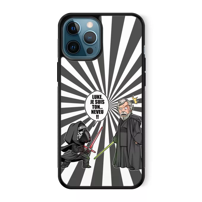 Coque pour téléphone portable iPhone 12 Pro Max Parodie Star Wars Luke, je suis ton... ;) - Kylo Ren Vs Luke Skywalker