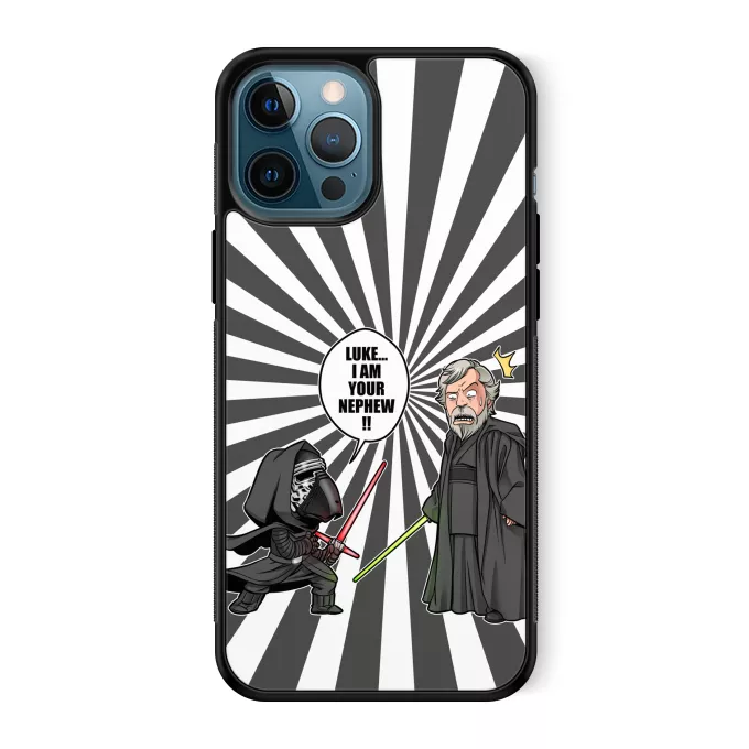 iPhone 12 Pro Max Phone Case Parody of Star Wars Kylo Ren And Luke Skywalker