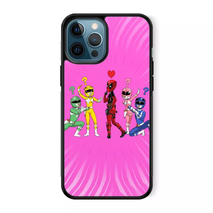 Estojo iPhone 12 Pro Max Paródia Deadpool Deadpool e Power Rangers
