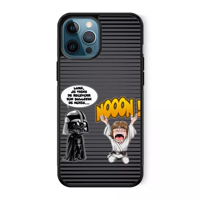 Coque pour téléphone portable iPhone 12 Pro Max Parodie Star Wars Luke Life Episode I : Un père qui craint :) - Luke Skywalker, Dark Vador