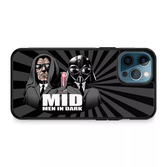Estojo iPhone 12 Pro Max Paródia Guerra das Estrelas Darth Vader e Palpatine X MIB: Homens de Negro
