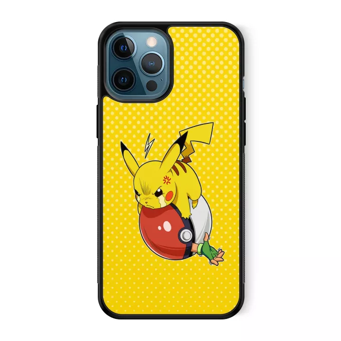 Estojo iPhone 12 Pro Max Paródia Pokémon Ash Ketchum e Pikachu