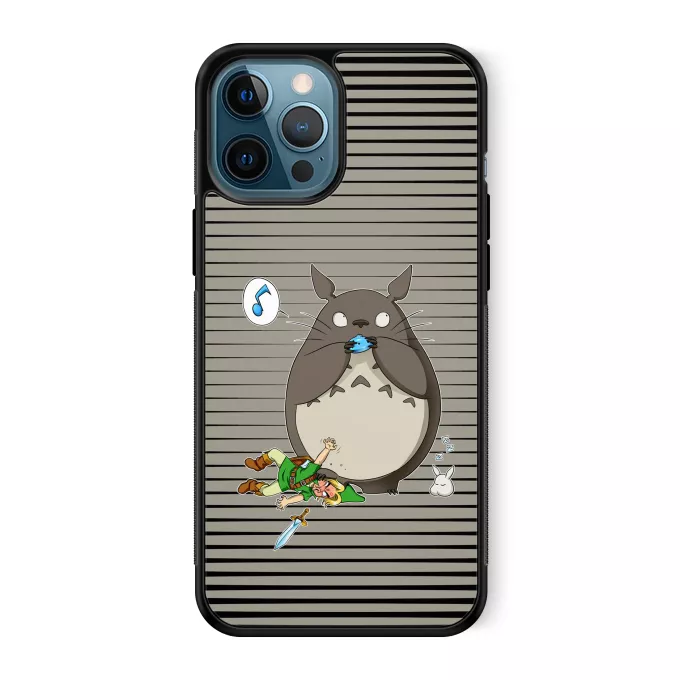 Estojo iPhone 12 Pro Max Paródia Zelda Link e Totoro