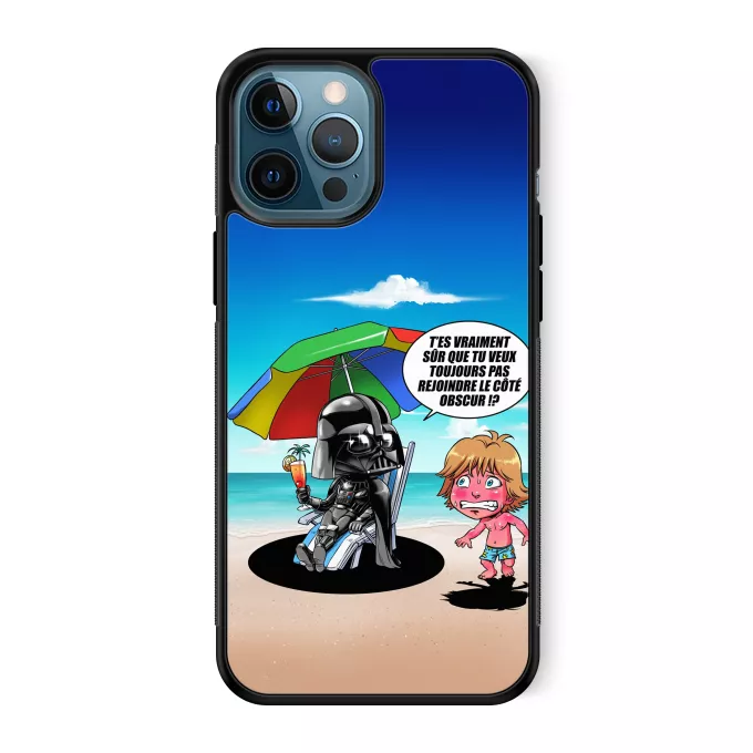 Coque pour téléphone portable iPhone 12 Pro Max Parodie Star Wars Le pouvoir du côté Obscur... - Luke Skywalker, Dark Vador, le côté obscur