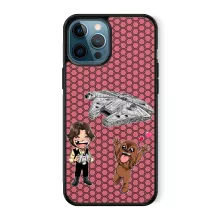 Han Solo Handyhülle “Han Solo und Chewbacca SD Karikaturen und Das Falcon Millenium Mini Drone” – Parodie auf Star Wars