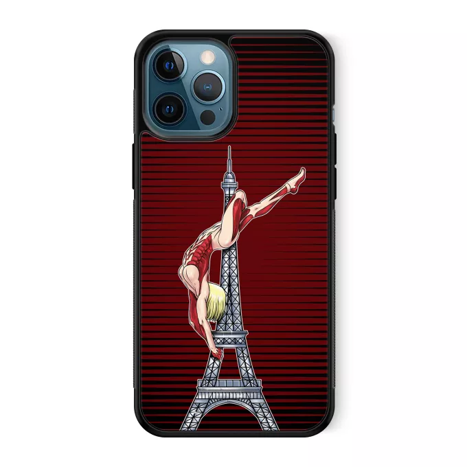 Custodia per iPhone 12 Pro Max Paoridia L'attacco dei giganti Annie Leonhart e la Torre Eiffel