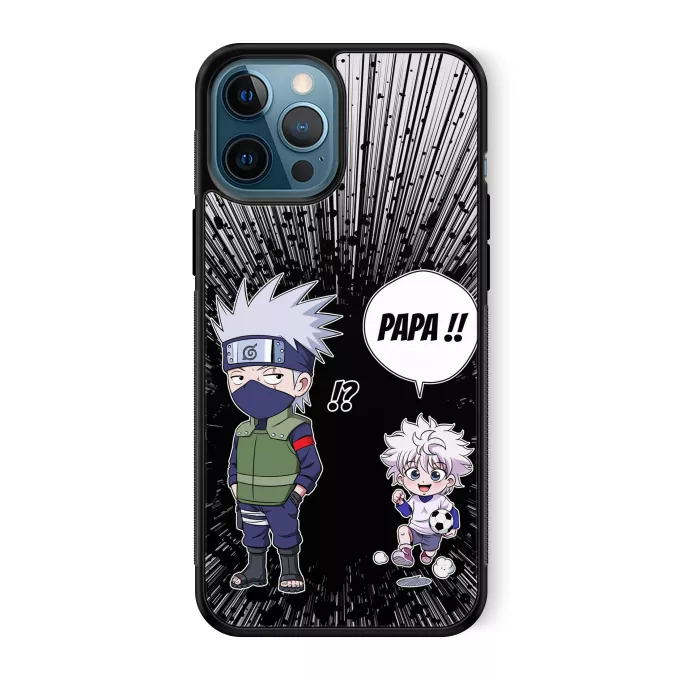 Coque pour téléphone portable iPhone 12 Pro Max Parodie Naruto Papa Ninja ! - Kakashi, Kirua