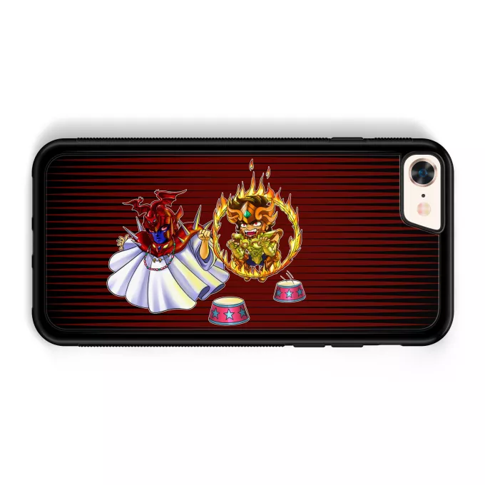 Hoesje voor iPhone 7 / 8 / SE2020 Parodie Saint Seiya Pegasus Seiya, Aiolia Leo en Grote Paus