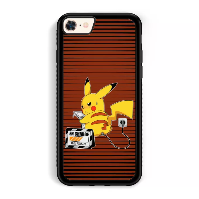 Coque pour téléphone portable iPhone 7 / 8 / SE2020 Parodie Pokémon En Charge... Ne pas déranger ! - Pikachu