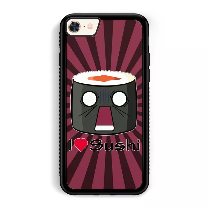 Coque pour téléphone portable iPhone 7 / 8 / SE2020 Parodie Japon Culture I Love Sushi ! NOOOO !!