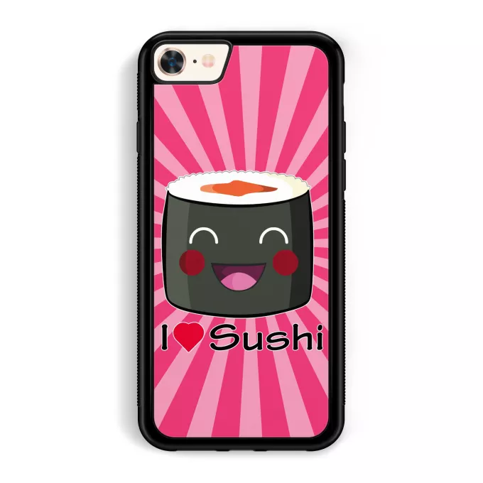 Coque pour téléphone portable iPhone 7 / 8 / SE2020 Parodie Japon Culture I Love Sushi !