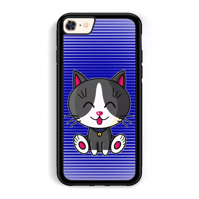 Coque pour téléphone portable iPhone 7 / 8 / SE2020 Parodie Kawaii Baby Cats Kawaii Baby Cat (blanc et gris)