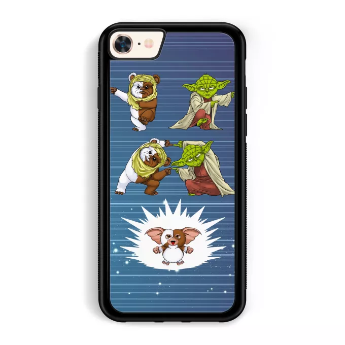 Fodral för iPhone 7 / 8 / SE2020 Parodi Stjärnornas krig Yoda, en Ewok och Gizmo