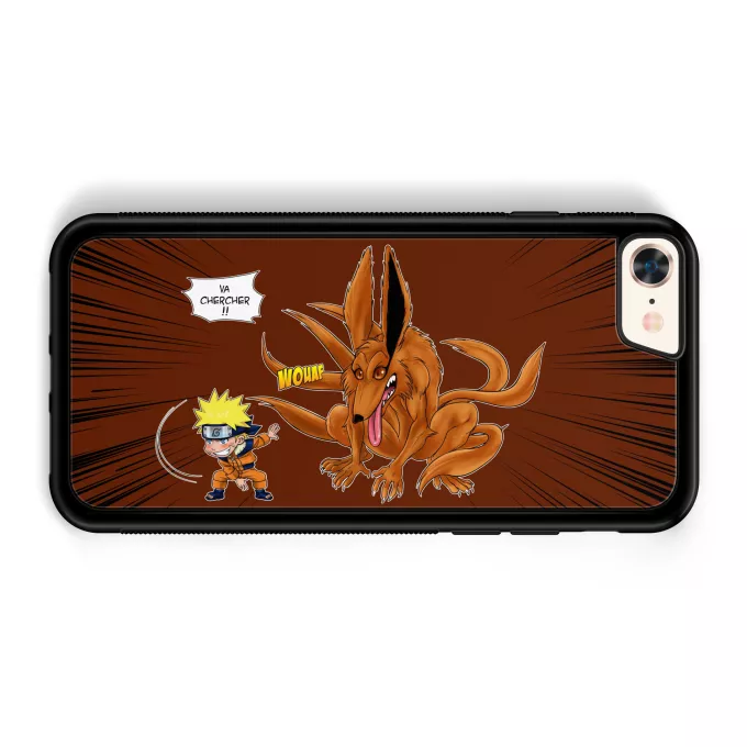 Coque pour téléphone portable iPhone 7 / 8 / SE2020 Parodie Naruto Va chercher ! - Kyubi le démon Renard à 9 queues