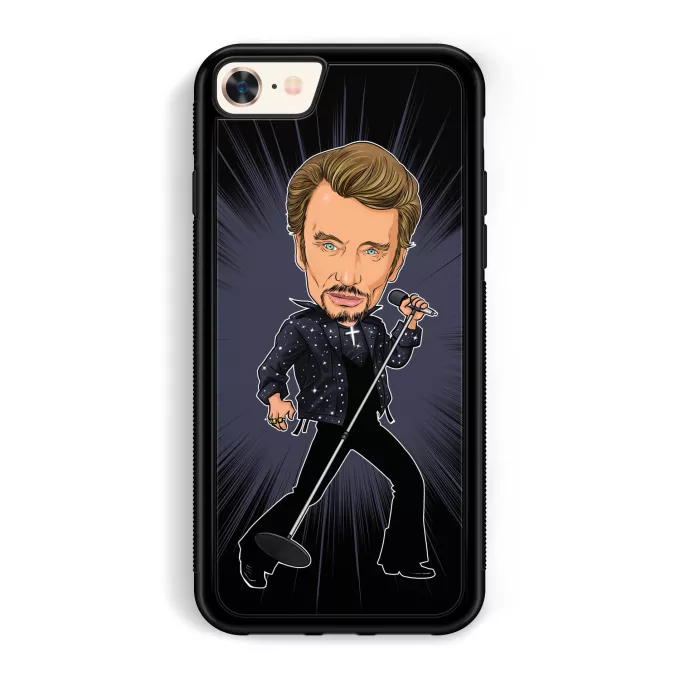 Coque pour téléphone portable iPhone 7 / 8 / SE2020 Parodie Caricature de Stars Caricature SD Manga Stars Vol.1 ! - Caricature Stars - Johnny Hallyday
