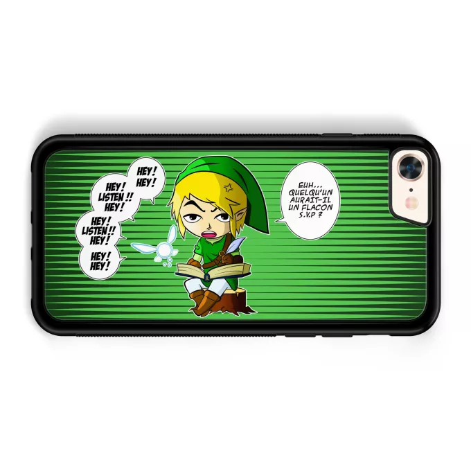 Coque pour téléphone portable iPhone 7 / 8 / SE2020 Parodie Zelda Une fée pratique mais agaçante... - Link, la Fée Navi
