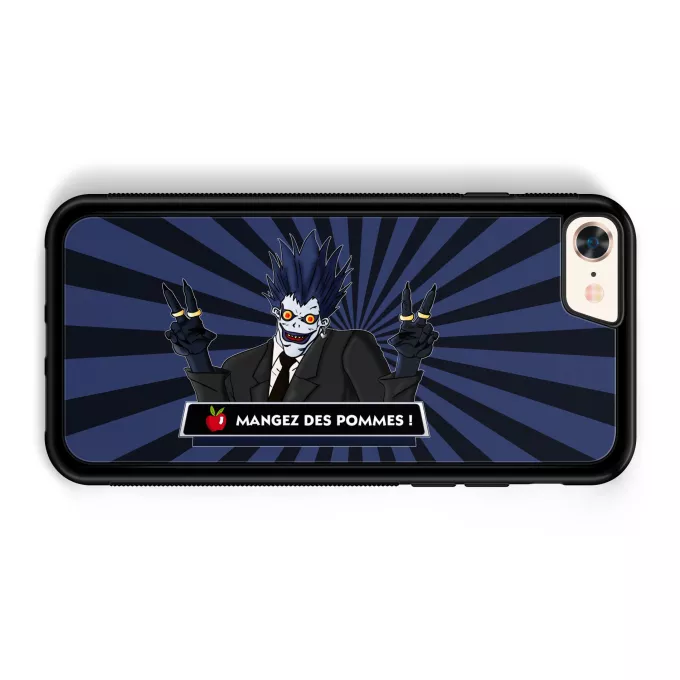 Coque pour téléphone portable iPhone 7 / 8 / SE2020 Parodie Death Note Mangez des Pommes ! - Ryuk le shinigami