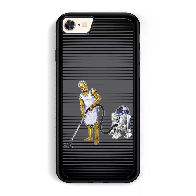 Funda para iPhone 7 / 8 / SE2020 Parodia Star Wars R2-D2 y C-3PO