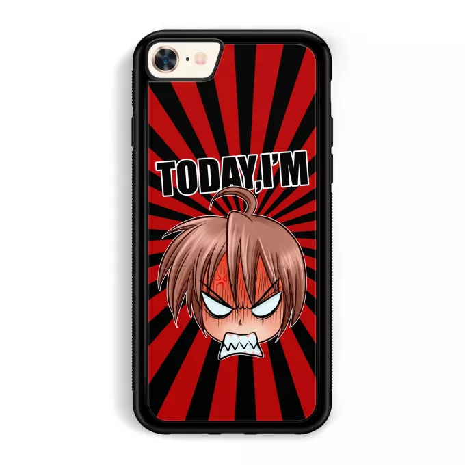 Coque pour téléphone portable iPhone 7 / 8 / SE2020 Parodie Today I am Today I am trop vénère - Manga Style - Humeur