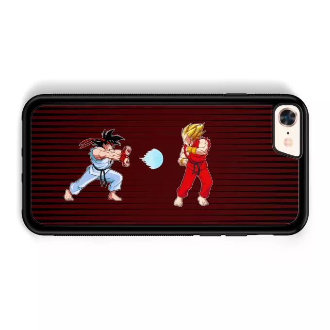 Fodral för iPhone 7 / 8 / SE2020 Parodi Dragon Ball Z - DBZ Ryu och Ken VS Son Goku och Vegeta