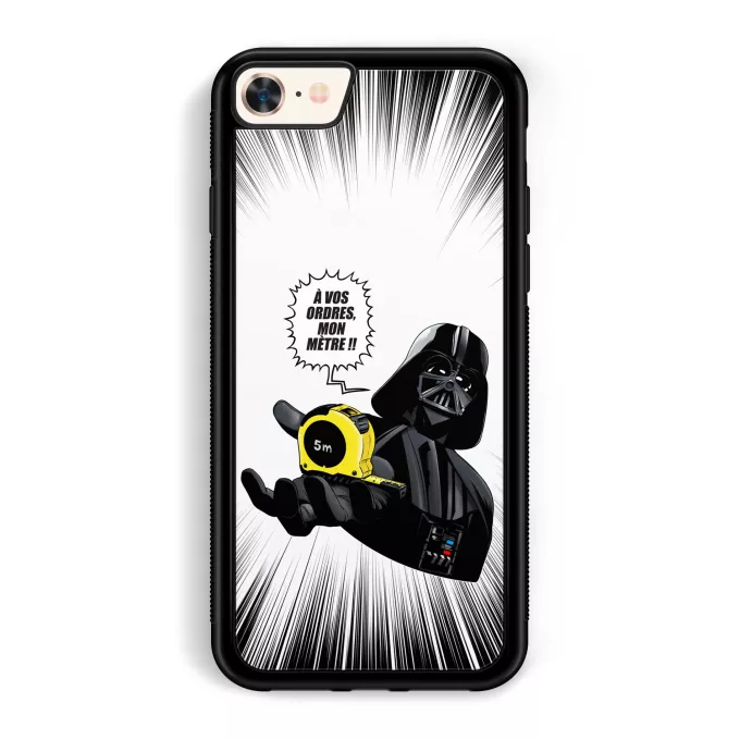 Coque pour téléphone portable iPhone 7 / 8 / SE2020 Parodie Star Wars A vos ordres, mon Mètre... !! - Dark Vador