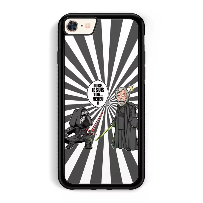 Coque pour téléphone portable iPhone 7 / 8 / SE2020 Parodie Star Wars Luke, je suis ton... ;) - Kylo Ren Vs Luke Skywalker