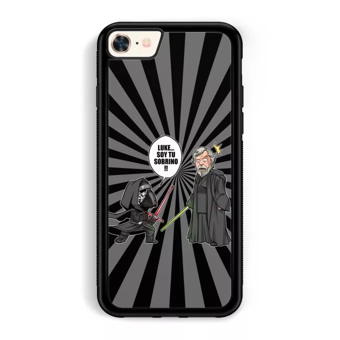 Funda para iPhone 7 / 8 / SE2020 Parodia Star Wars Luke Skywalker y Kylo Ren