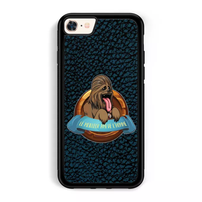Coque pour téléphone portable iPhone 7 / 8 / SE2020 Parodie Star Wars Le Meilleur Ami de l'Homme... - Chewbacca
