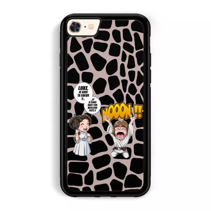 Coque pour téléphone portable iPhone 7 / 8 / SE2020 Parodie Star Wars Luke Life Episode II : Une soeur indigne :) - Leila Skywalker