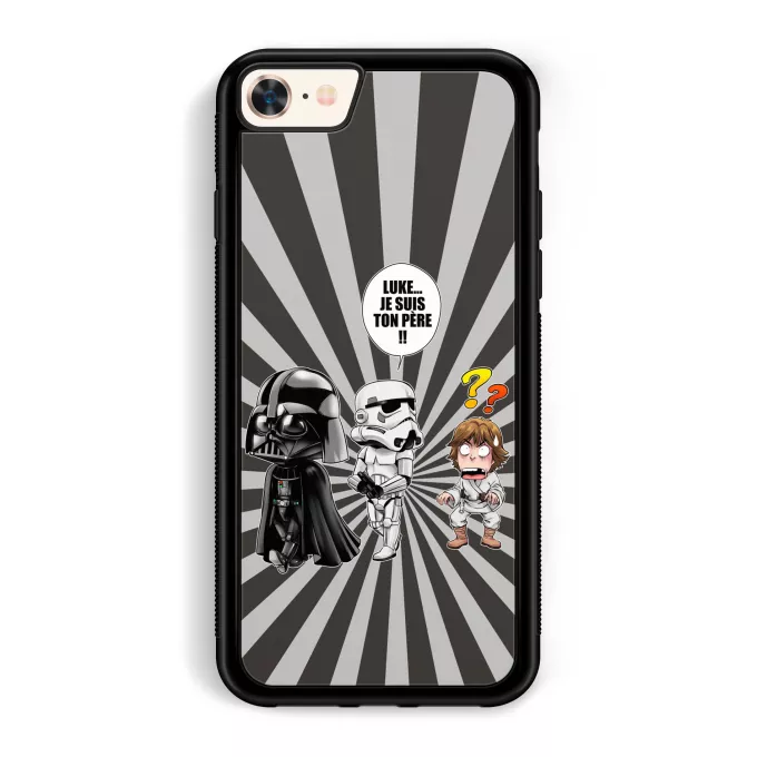 Coque pour téléphone portable iPhone 7 / 8 / SE2020 Parodie Star Wars Luke...Je suis ton père !! - Dark Vador, un Storm Trooper