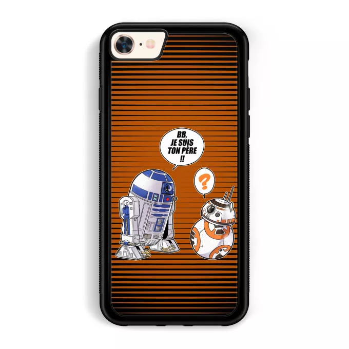 Coque pour téléphone portable iPhone 7 / 8 / SE2020 Parodie Star Wars BB, je suis ton père (SD Edition) - R2-D2, BB-8