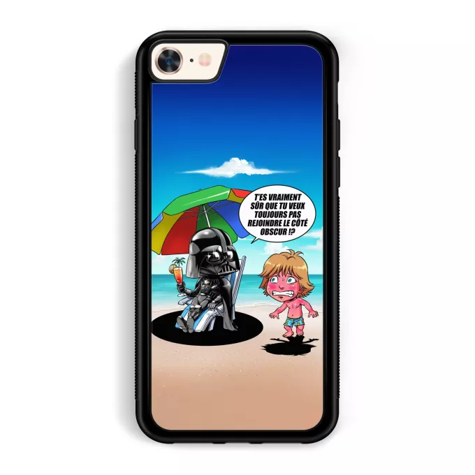 Coque pour téléphone portable iPhone 7 / 8 / SE2020 Parodie Star Wars Le pouvoir du côté Obscur... - Luke Skywalker, Dark Vador, le côté obscur