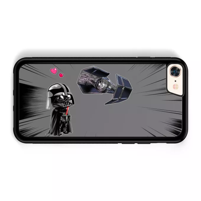 Fodral för iPhone 7 / 8 / SE2020 Parodi Stjärnornas krig Tecknad SD Darth Vader och TIE Fighter Mini Drone