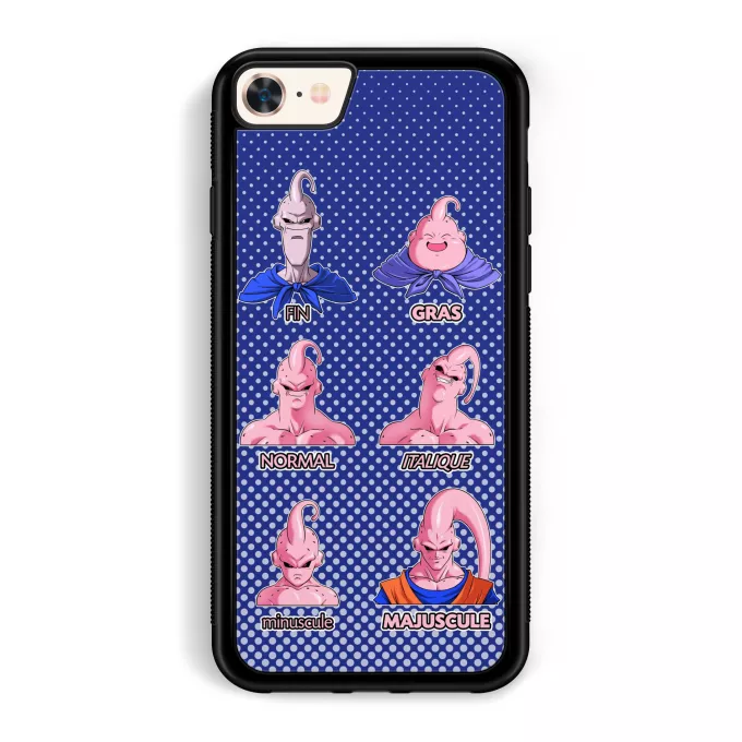 Coque pour téléphone portable iPhone 7 / 8 / SE2020 Parodie Dragon Ball Z - DBZ Un sacré caractères... - Boubou aka Majin Bou aka Super Bou aka Bouhan