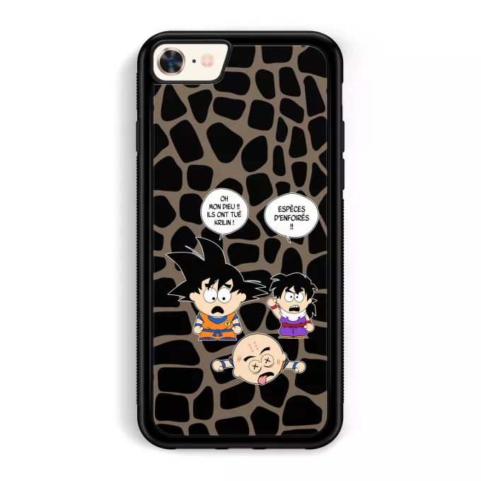 Coque pour téléphone portable iPhone 7 / 8 / SE2020 Parodie Dragon Ball Z - DBZ Le comique de répétition... - Sangoku, Crilin, Sagohan