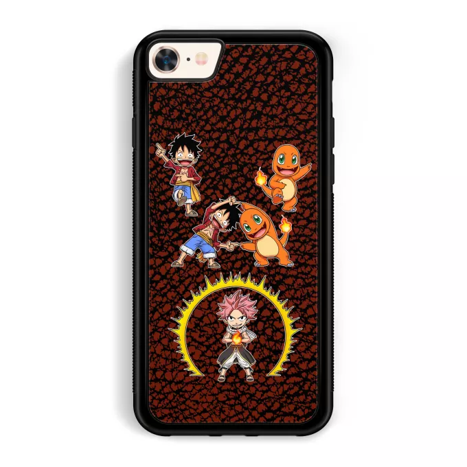 Fodral för iPhone 7 / 8 / SE2020 Parodi Pokémon Natsu, Ruffy och Charmander
