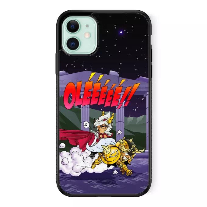 Fodral för iPhone 11 Parodi Knights of the Zodiac Aldebaran av Taurus och Seiya av Pegasus