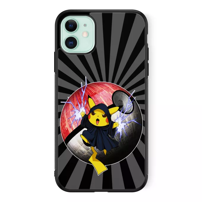 Estojo iPhone 11 Paródia Pokémon Pikachu e Darth Sidious