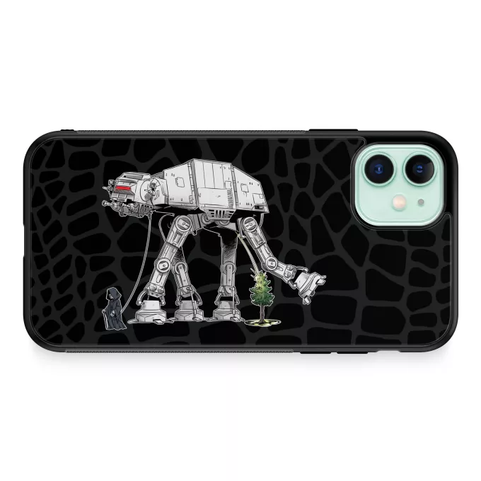 Coque pour téléphone portable iPhone 11 Parodie Star Wars Promenade impériale... - Empereur Palpatine aka Dark Sidious, son robot chien AT-AT