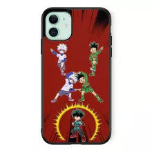 iPhone 11 mobiltelefonsskydd (Svart) - My Hero Academia parodi - Gon, Killua och Deku (Izuku Midoriya) - Gon, Killua och Deku (Izuku Midoriya) (Tryckt i Frankrike)