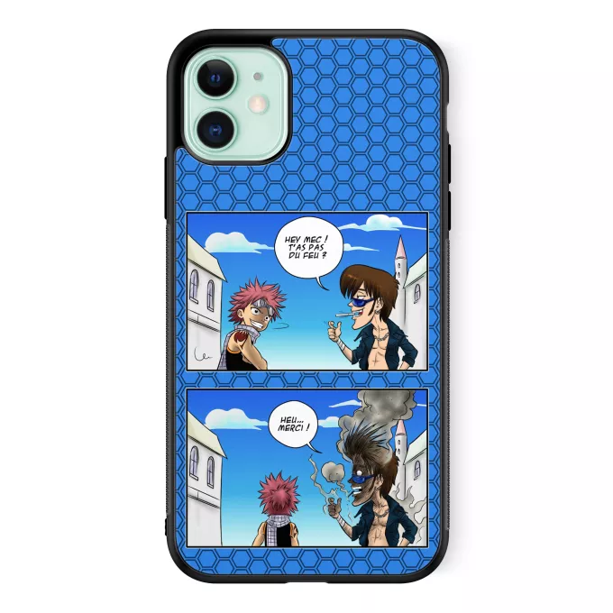 Coque pour téléphone portable iPhone 11 Parodie Fairy Tail Hey mec, t'as pas du feu ? - Natsu Dragnir
