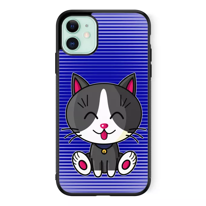 Coque pour téléphone portable iPhone 11 Parodie Kawaii Baby Cats Kawaii Baby Cat (blanc et gris)