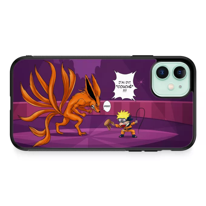 Coque pour téléphone portable iPhone 11 Parodie Naruto Couché ! - Kyubi le Biju à 9 Queues
