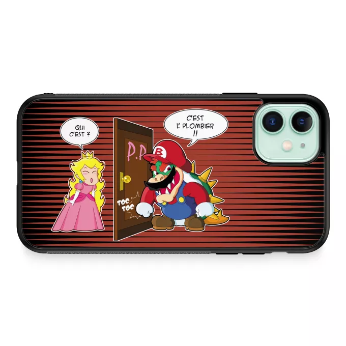 Coque pour téléphone portable iPhone 11 Parodie Super Mario C'est l'plombier ! - Bowser, Princesse Peach