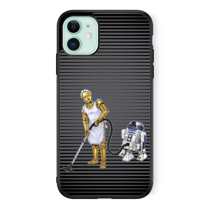 Funda para iPhone 11 Parodia Star Wars R2-D2 y C-3PO