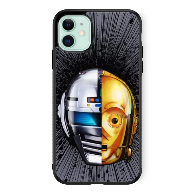 Fodral för iPhone 11 Parodi Stjärnornas krig C-3PO och Space Sheriff Gavan