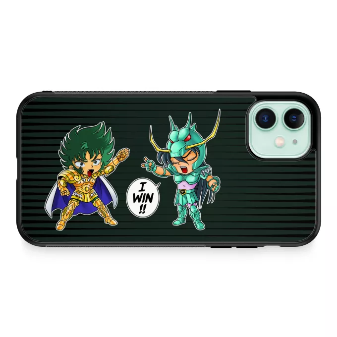 Hoesje voor iPhone 11 Parodie Saint Seiya Capricorn Shura en Dragon Shiryu