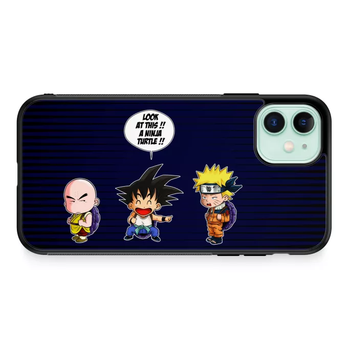 Funda para iPhone 11 Parodia Naruto Son Gokū, Kuririn y Naruto