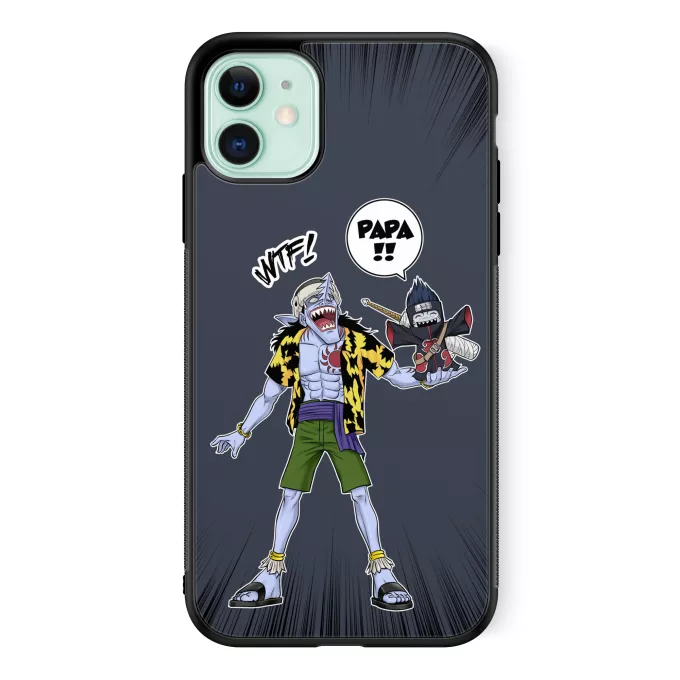 Coque pour téléphone portable iPhone 11 Parodie Naruto Papa... WTF !! - Arlong, Kisame