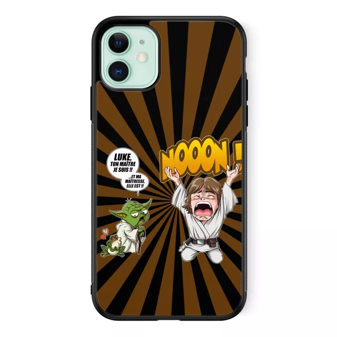Coque pour téléphone portable iPhone 11 Parodie Star Wars Luke Life Episode IV : le Maître... - Yoda, Luke Skywalker